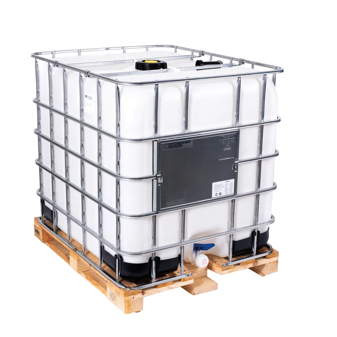 Contenedor IBC de 1000 litros sobre palet